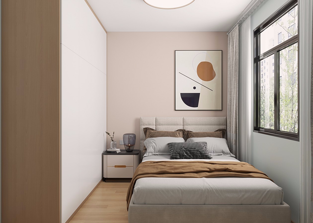 恒大綠洲80m&sup2;北歐風案例-次臥效果圖